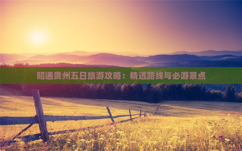 昭通去贵州五日游