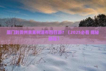 厦门到贵州黄果树瀑布四日游