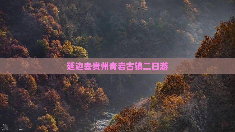 延边去贵州青岩古镇二日游