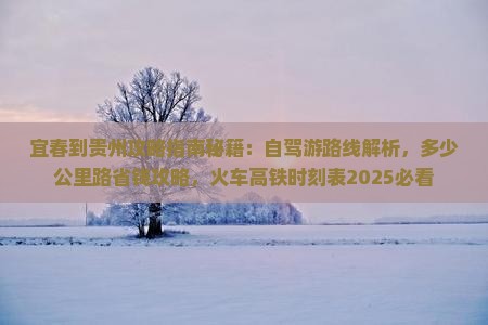 宜春到贵州攻略