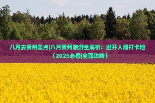 八月去贵州景点
