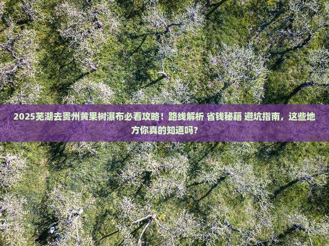 芜湖去贵州黄果树瀑布必去地