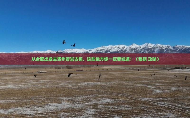 合肥去贵州青岩古镇必去地