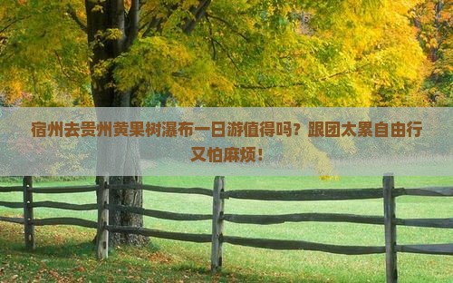 宿州去贵州黄果树瀑布一日