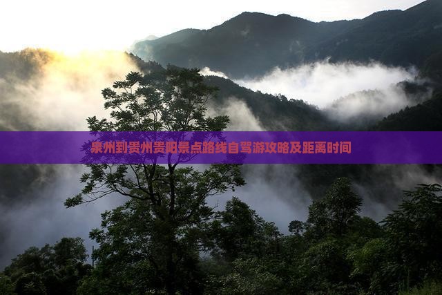 泉州到贵州贵阳景点