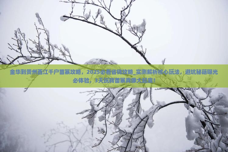 金华到贵州西江千户苗寨攻略