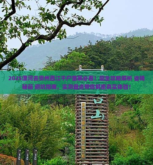 漯河去贵州西江千户苗寨景点