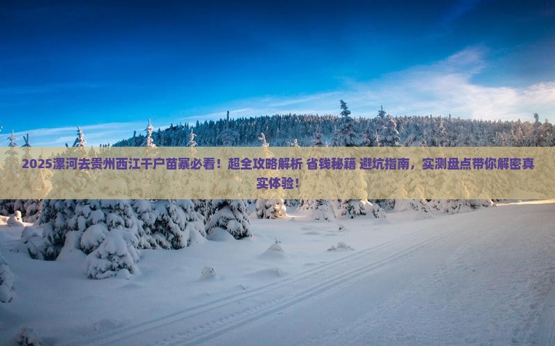 漯河去贵州西江千户苗寨景点