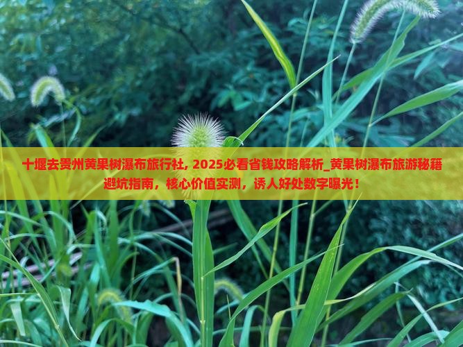 十堰去贵州黄果树瀑布旅行社