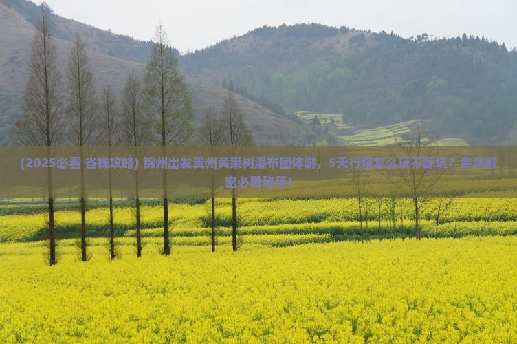 锦州到贵州黄果树瀑布团体旅游