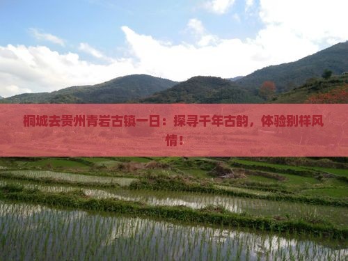 桐城去贵州青岩古镇一日