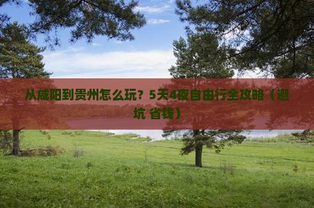 咸阳到贵州自由行