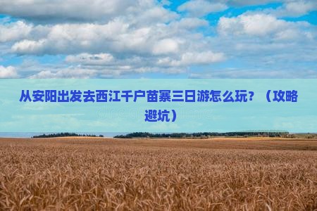 安阳到贵州西江千户苗寨三日游