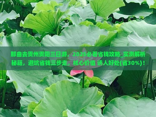 那曲去贵州贵阳三日游