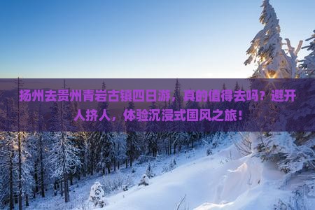 扬州去贵州青岩古镇四日游
