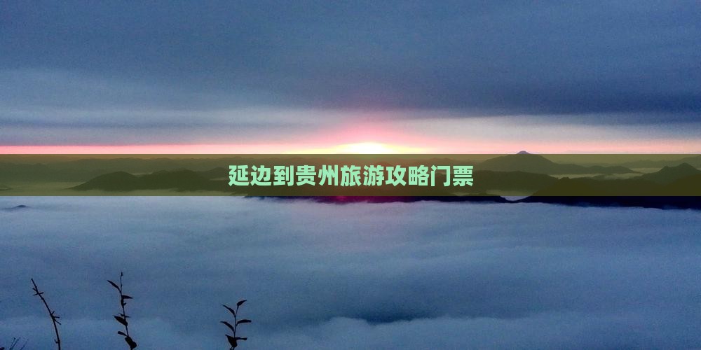 延边到贵州门票