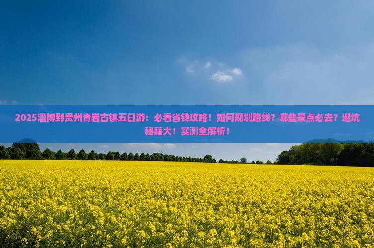 淄博到贵州青岩古镇五日游