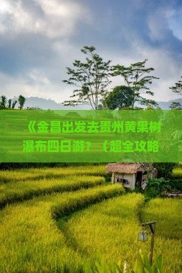 金昌去贵州黄果树瀑布四日游