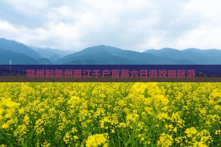 鄂州到贵州西江千户苗寨六日游