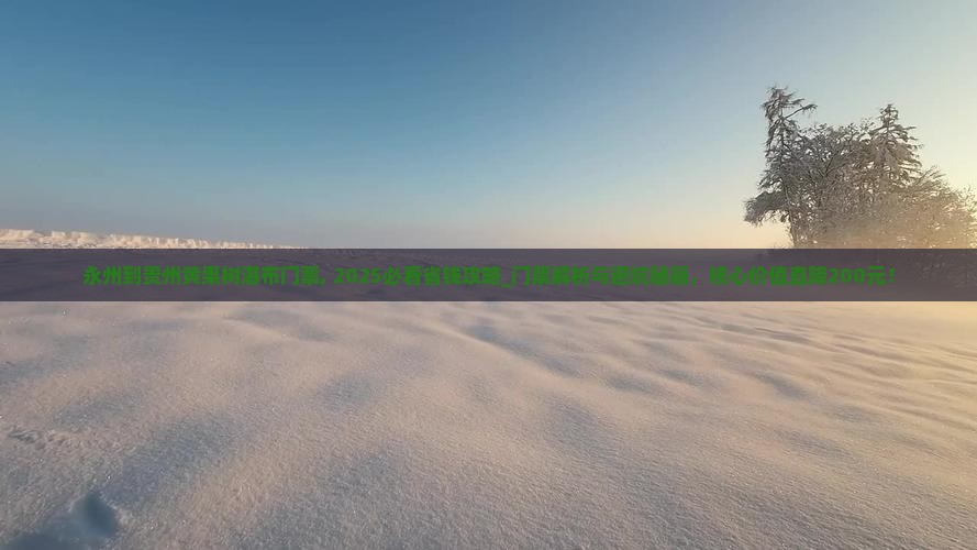 永州到贵州黄果树瀑布门票
