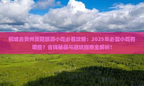 桐城去贵州贵阳旅游小吃