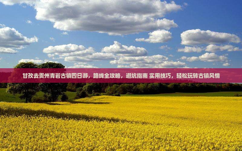 甘孜去贵州青岩古镇四日游