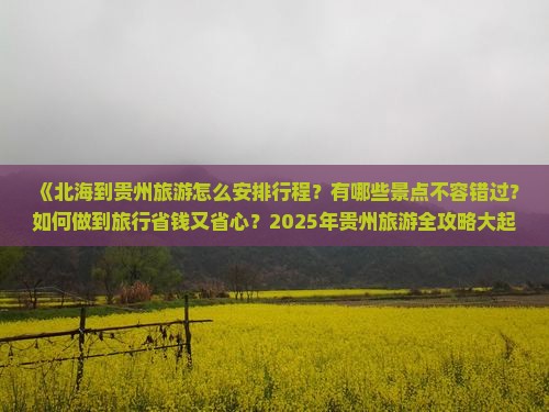 北海到贵州旅游