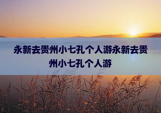 永新去贵州小七孔个人游