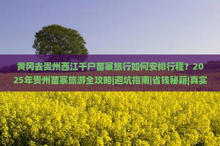 黄冈去贵州西江千户苗寨旅行社