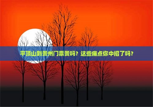 平顶山到贵州门票