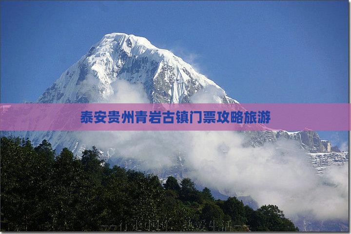 泰安去贵州青岩古镇门票