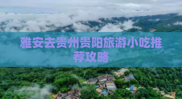 雅安去贵州贵阳旅游小吃