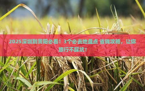 深圳到贵州贵阳必去地
