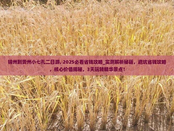 锦州到贵州小七孔二日游
