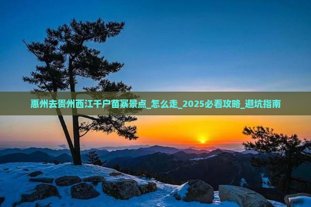 惠州去贵州西江千户苗寨景点