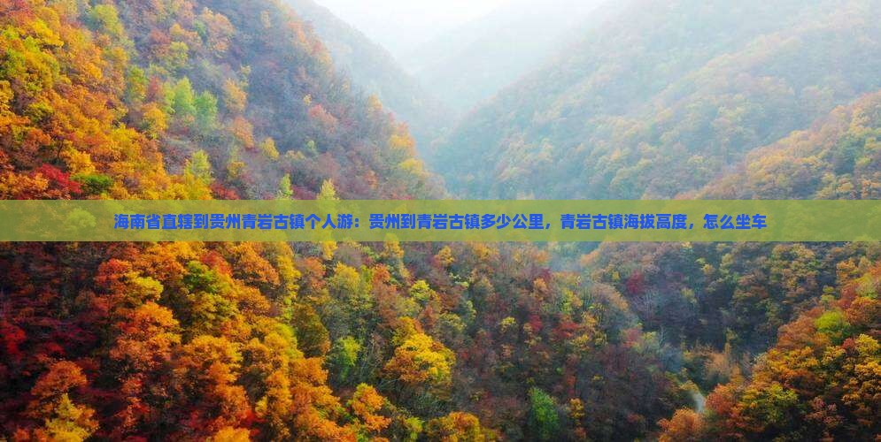 海南省直辖到贵州青岩古镇个人游