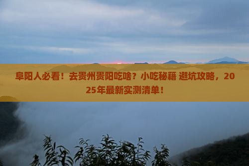阜阳去贵州贵阳旅游小吃