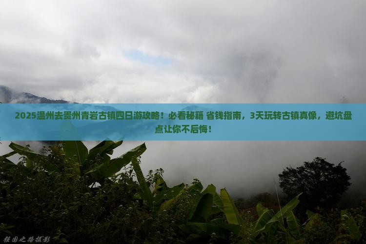 温州到贵州青岩古镇四日游