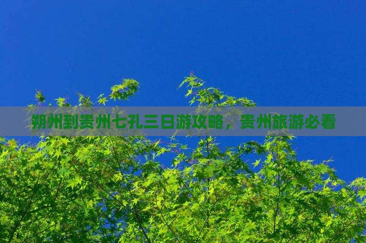 朔州到贵州小七孔三日游