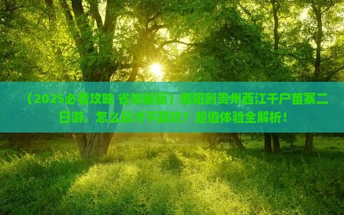揭阳到贵州西江千户苗寨二日游