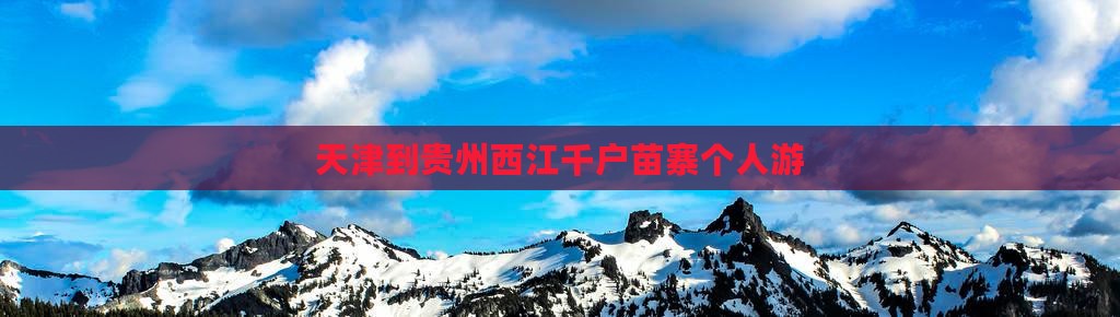 天津到贵州西江千户苗寨个人游