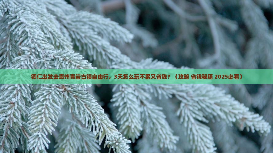 铜仁去贵州青岩古镇自由行