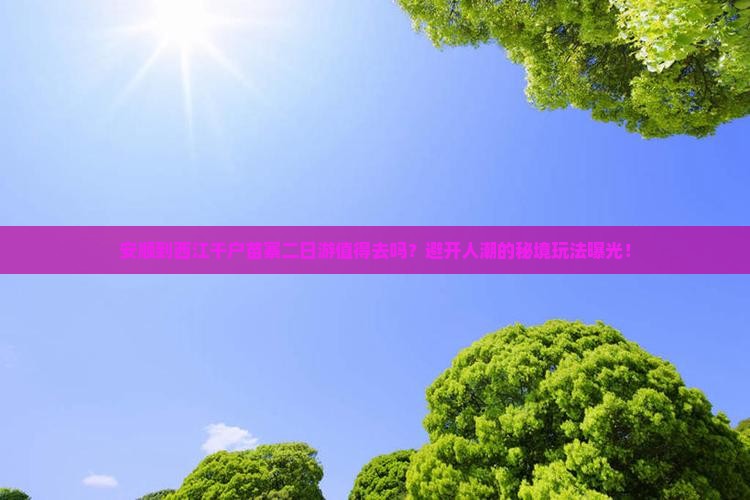安顺到贵州西江千户苗寨二日游