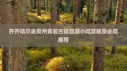 齐齐哈尔去贵州青岩古镇旅游小吃
