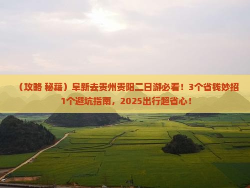 阜新去贵州贵阳二日游