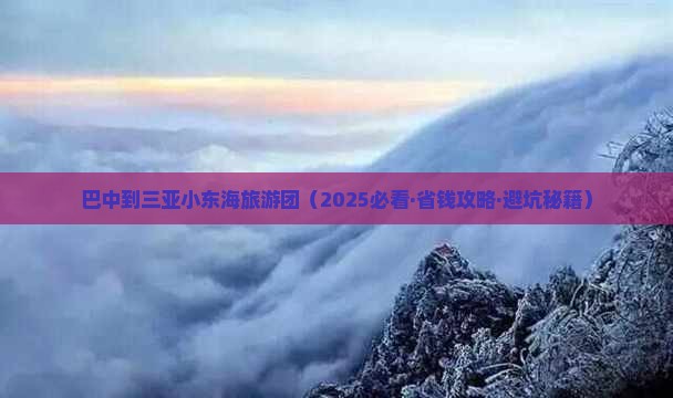 巴中前往三亚小东海自由团