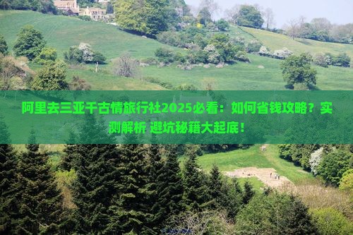 阿里去三亚千古情旅行社