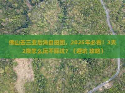 佛山去三亚后海自由团