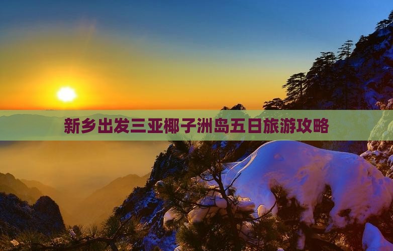 新乡去三亚椰子洲岛五日游