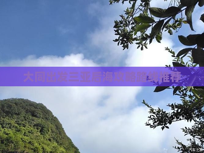 大同出发三亚后海攻略